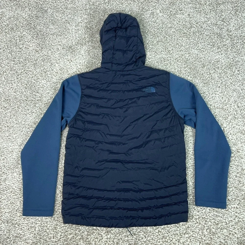 The North Face Jacket Mens Medium Blue Hooded Down 700 Puffer Softshell Trevail